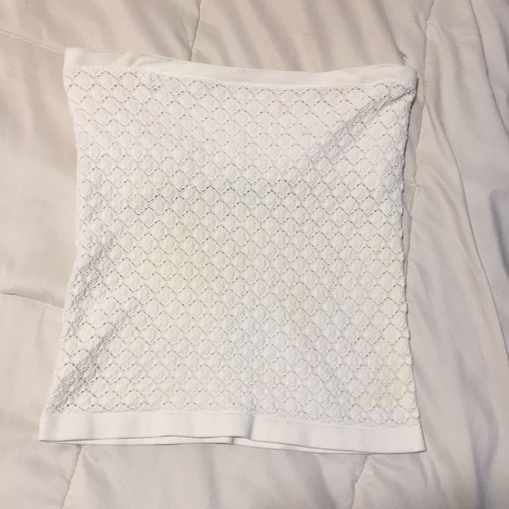 Free People White Crochet Tube Top